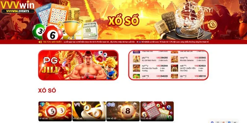 VVVwin 225 Xổ số và lô đề online VVVVWin hiện đại